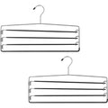 4-Tier Swing Arm Pants Hanger with Removable Foam-Padded Arms, Up to 5 Garments, Chrome