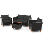 4-Piece Patio Conversation Set with Storage Coffee Table