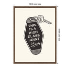 Retro Keychain This is a High Class Joint Black and White by Lucky Guava Framed Canvas Wall Art Print