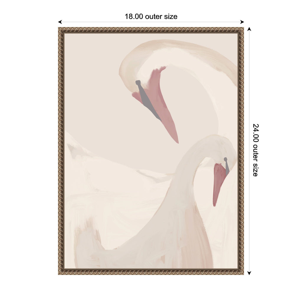 Swans Swimming by Alicia Abla Framed Canvas Wall Art Print