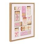 Sylvie Retro Matchboxes Bows Framed Canvas by Honey Island Studio