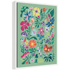 Sylvie Wild flowers and Butterflies Framed Canvas by Rachel Lee