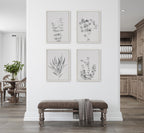 Sylvie Neutral Botanical 1 and 2 Soft White Framed Canvas by The Creative Bunch Studio