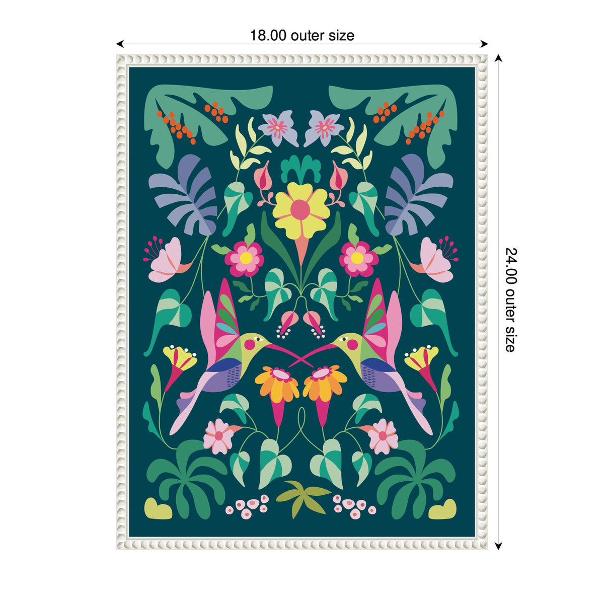 Sylvie Tropical Hummingbirds Framed Canvas by Rachel Lee