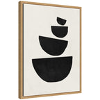 Sylvie Black Geometric Abstract 1 Framed Canvas by July Art Prints