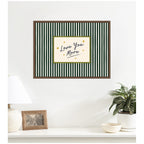 Love You More Positive Quote Above Bed Decor, Striped Green Cozy Wall Art for Apartment or Home by Lucky Guava Framed Canvas Wall Art Print