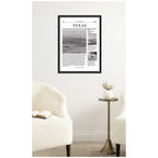Texas Article by Megan Ryan Framed Canvas Wall Art Print