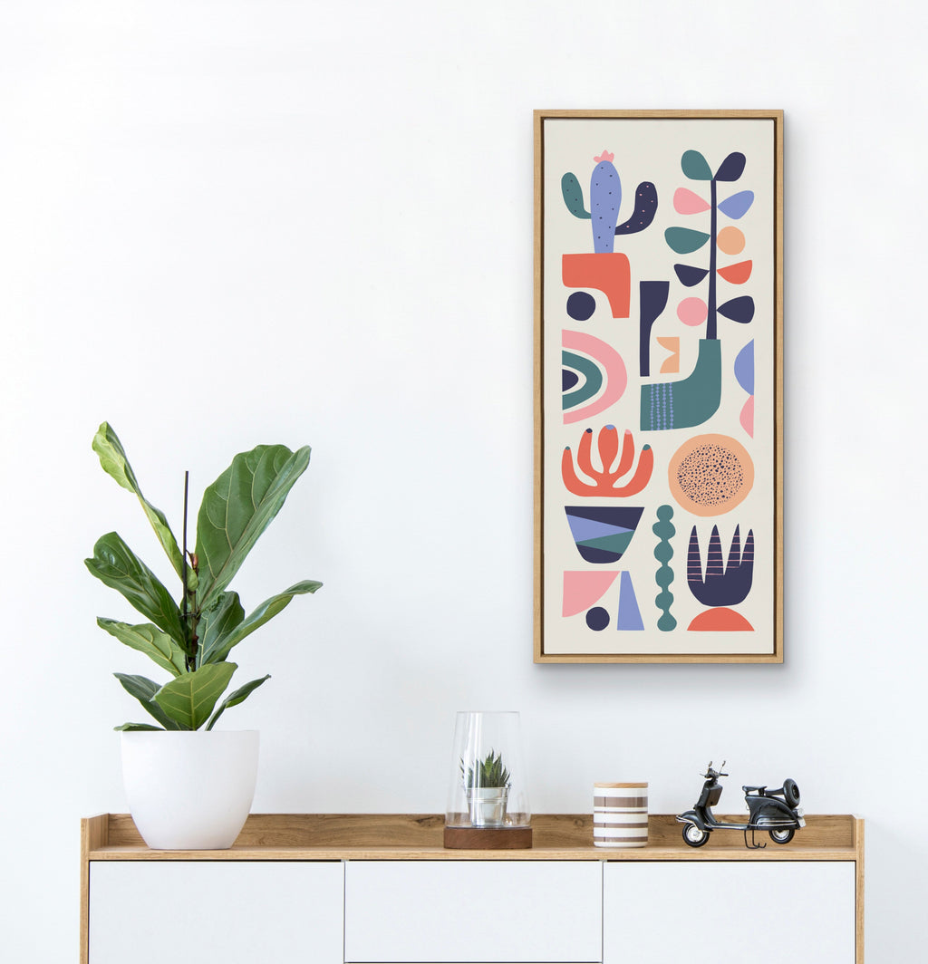 Sylvie Mid Century Succulents Framed Canvas by Rachel Lee of My Dream Wall
