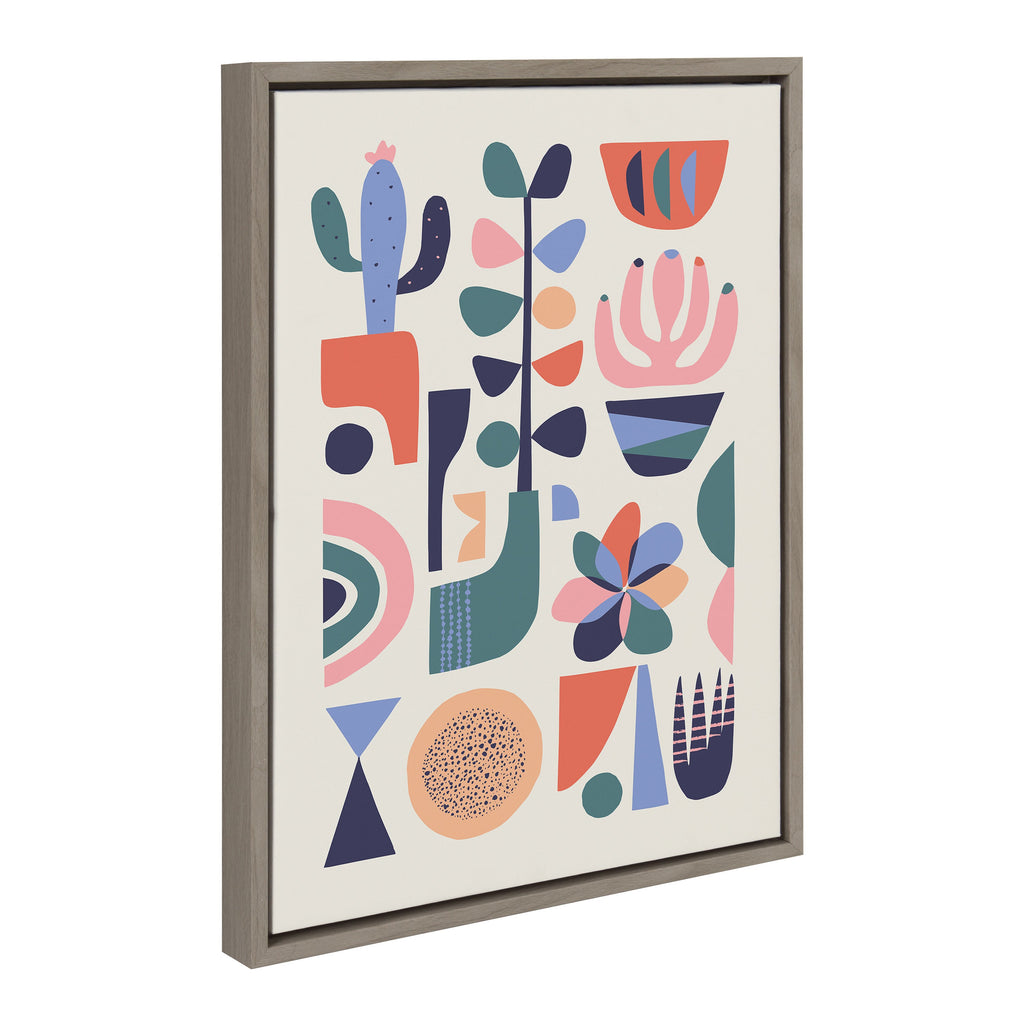 Sylvie Mid Century Succulents Framed Canvas by Rachel Lee of My Dream Wall