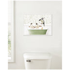 Sylvie Penguins in Fern Bath Framed Canvas by Amy Peterson