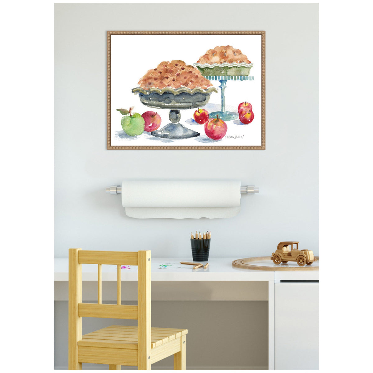 Sylvie 2 Apple Pies With Fruit Framed Canvas by Patricia Shaw