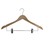 Wood-Look Standard Shaped Hangers with Clips, Swivel Hook & Pant Bar, Pack of 10/20