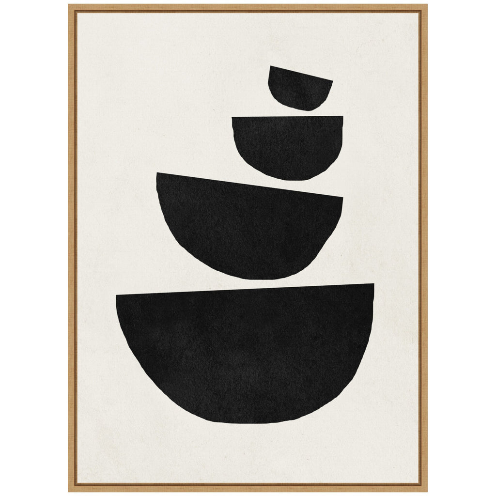 Sylvie Black Geometric Abstract 1 Framed Canvas by July Art Prints