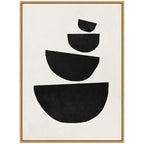 Sylvie Black Geometric Abstract 1 Framed Canvas by July Art Prints