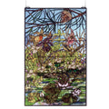 30 Inch W X 48 Inch H Woodland Lilypond Stained Glass Window
