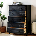 Solid Wood New Shaker Style 50 H in Antique Finish, Black Wash