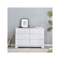 6 Drawer Solid Wood Double Dresser in White Color