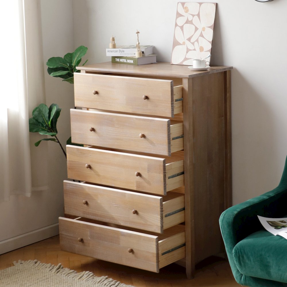 Solid Wood New Shaker Style 50 H in Antique Finish, Grey Wash
