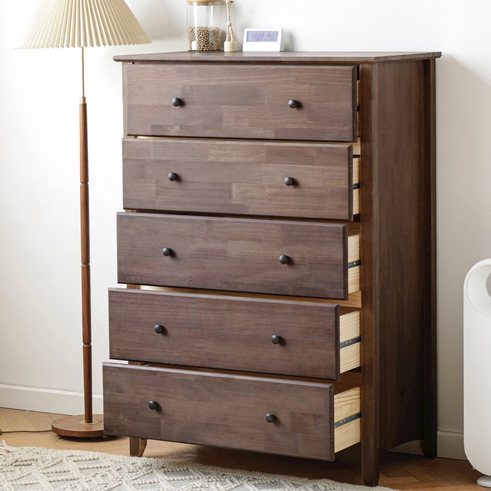Solid Wood New Shaker Style 50 H in Antique Finish, Walnut Wash