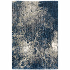 HomeRoots 507836 10 x 13 ft. Blue & Gray Abstract Shag Power Loom Stain Resistant Rectangle Area Rug
