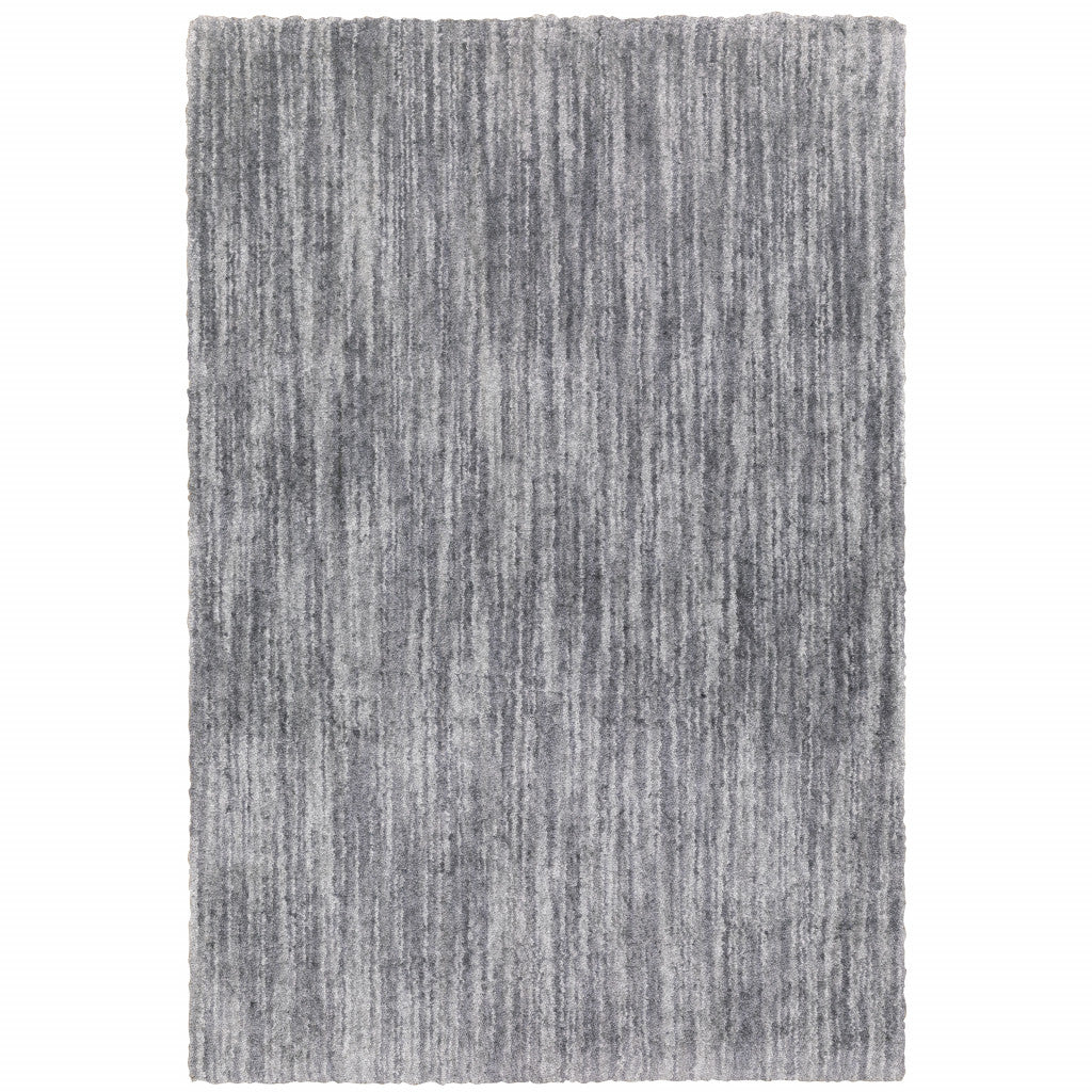 HomeRoots 507842 10 x 13 ft. Gray Shag Power Loom Stain Resistant Rectangle Area Rug