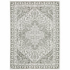 HomeRoots 507965 6 x 9 ft. Gray & White Oriental Power Loom Stain Resistant Rectangle Area Rug