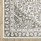 HomeRoots 507965 6 x 9 ft. Gray & White Oriental Power Loom Stain Resistant Rectangle Area Rug