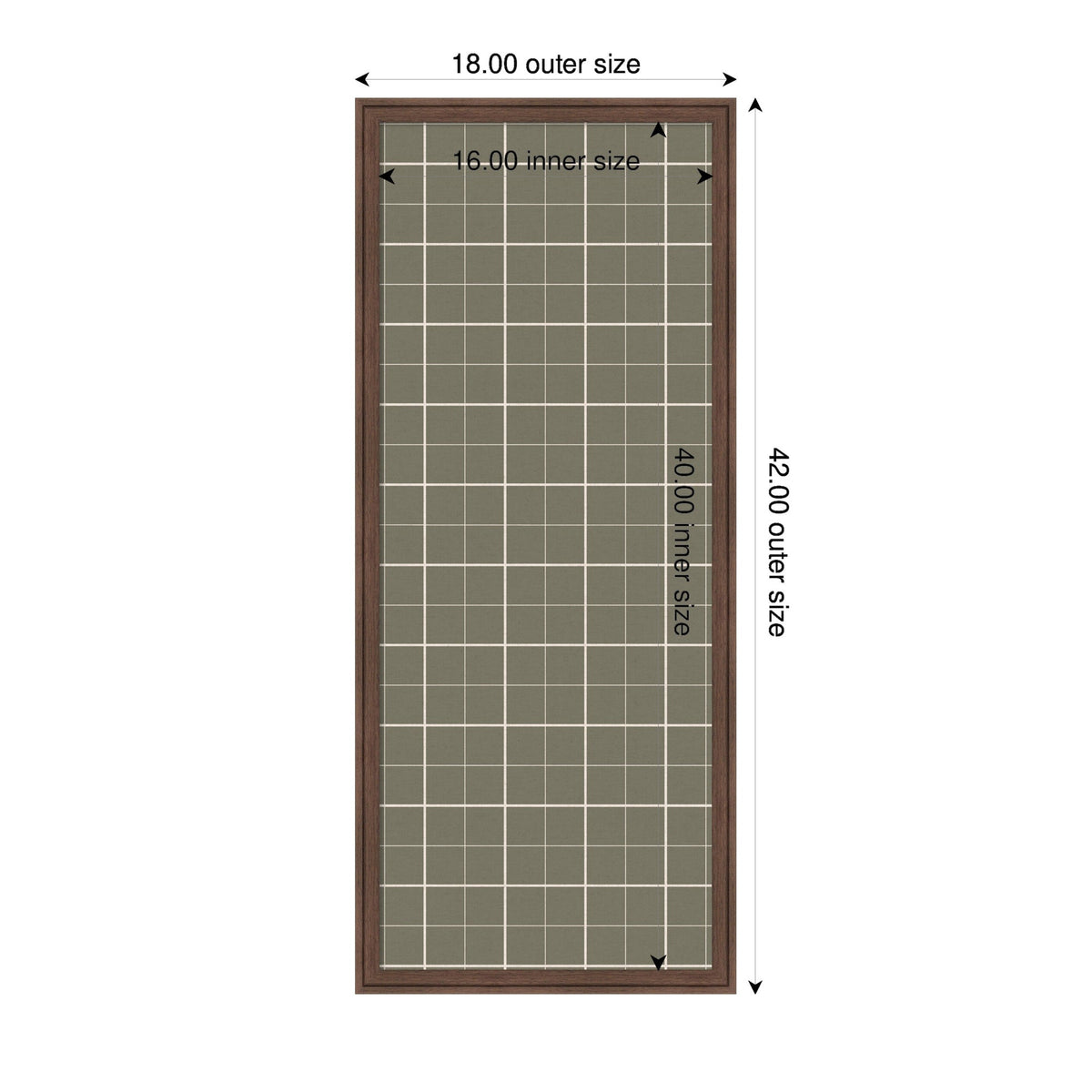 Framed Fabric Pinboard Sage Green Plaid Wall Organization
