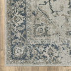 HomeRoots 508166 10 x 13 ft. Gray Blue & Teal Oriental Power Loom Stain Resistant Rectangle Area Rug