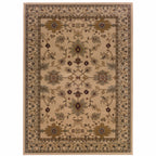 HomeRoots 508232 10 x 13 ft. Ivory Oriental Power Loom Stain Resistant Rectangle Area Rug