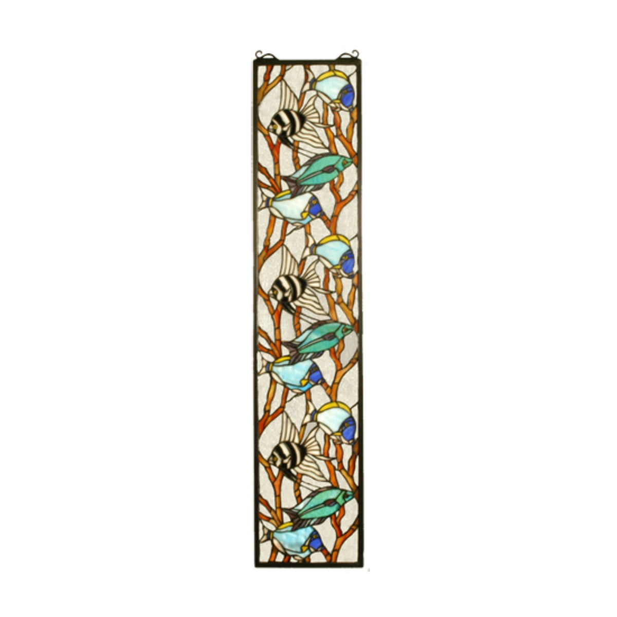 9 Inch W X 42 Inch H Tropical Fish Stained Glass Window