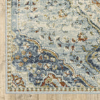 HomeRoots 508433 6 x 9 ft. Blue Beige Rust Gold & Teal Oriental Power Loom Stain Resistant Rectangle Area Rug
