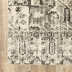 HomeRoots 508845 10 x 13 ft. Gray Ivory & Brown Oriental Power Loom Stain Resistant Rectangle Area Rug