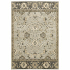 HomeRoots 508850 10 x 13 ft. Gray Brown Tan & Beige Oriental Power Loom Stain Resistant Rectangle Area Rug