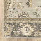 HomeRoots 508850 10 x 13 ft. Gray Brown Tan & Beige Oriental Power Loom Stain Resistant Rectangle Area Rug