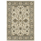 HomeRoots 508855 10 x 13 ft. Beige Gray Brown & Charcoal Oriental Power Loom Stain Resistant Rectangle Area Rug