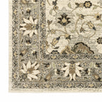 HomeRoots 508855 10 x 13 ft. Beige Gray Brown & Charcoal Oriental Power Loom Stain Resistant Rectangle Area Rug