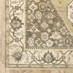 HomeRoots 508863 6 x 9 ft. Beige Gray Tan & Charcoal Oriental Power Loom Stain Resistant Rectangle Area Rug
