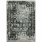 HomeRoots 508933 10 x 13 ft. Oriental Power Loom Rectangle Area Rug Gray & Ivory