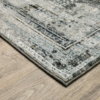 HomeRoots 508933 10 x 13 ft. Oriental Power Loom Rectangle Area Rug Gray & Ivory