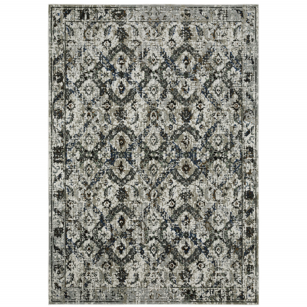 HomeRoots 508945 10 x 13 ft. Oriental Power Loom Stain Resistant Area Rug Multi Color