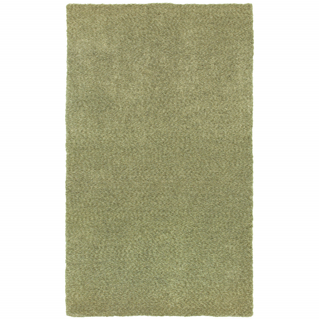 HomeRoots 508985 10 x 13 ft. Shag Tufted Handmade Stain Resistant Rectangle Area Rug Olive Green
