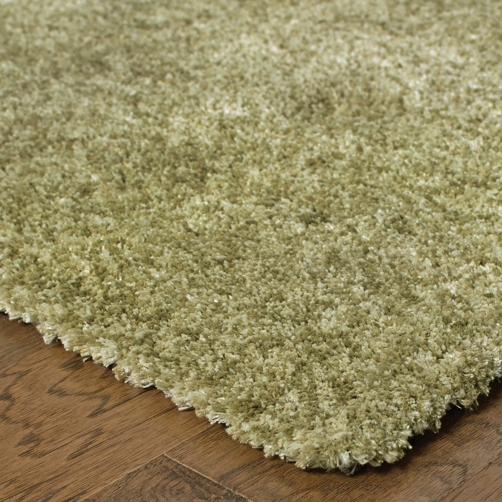 HomeRoots 508989 8 x 11 ft. Olive Green Shag Tufted Handmade Stain Resistant Area Rug