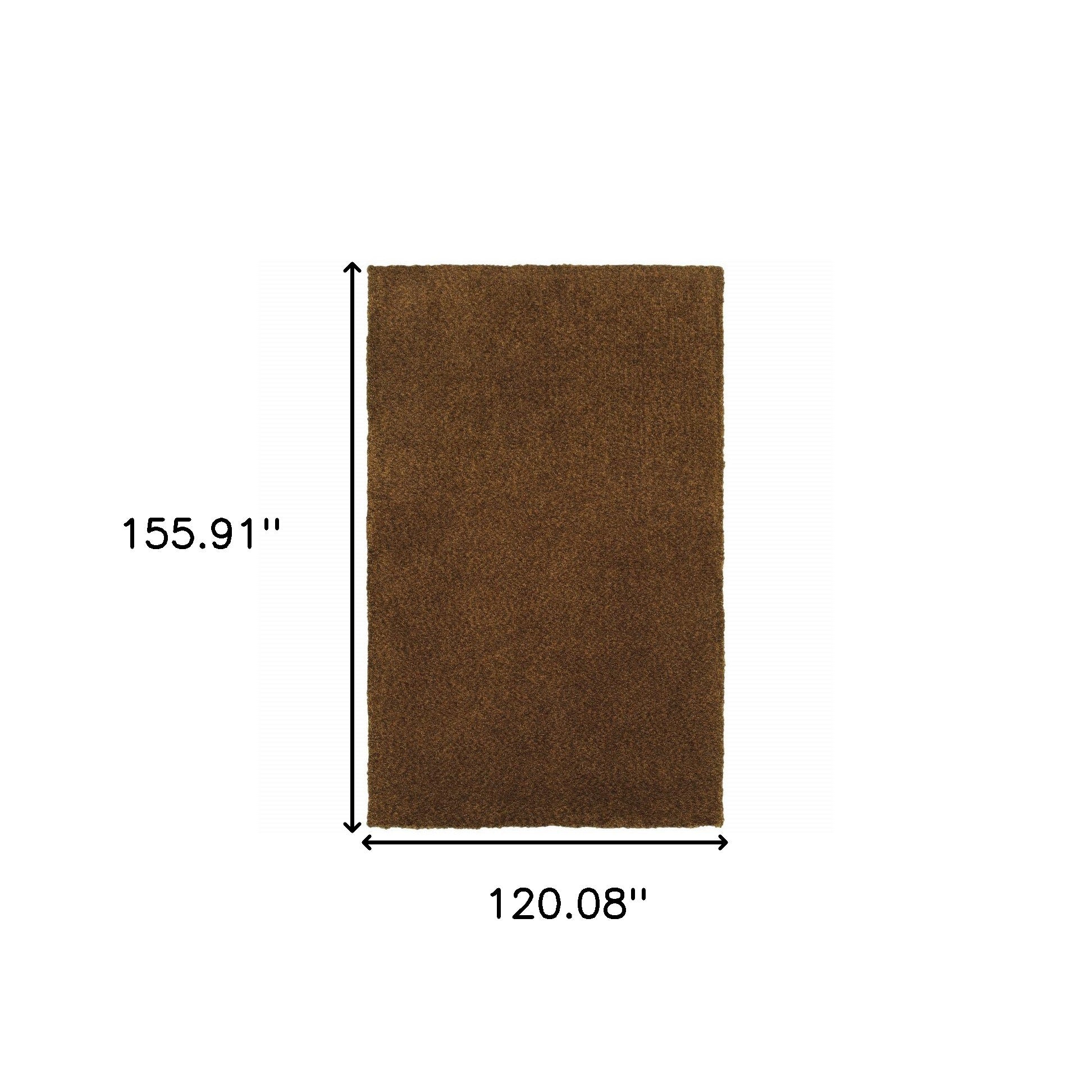 HomeRoots 508990 10 x 13 ft. Brown Shag Hand Tufted Handmade Stain Resistant Rectangle Area Rug