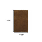 HomeRoots 508993 6 x 9 ft. Brown Shag Hand Tufted Handmade Stain Resistant Rectangle Area Rug