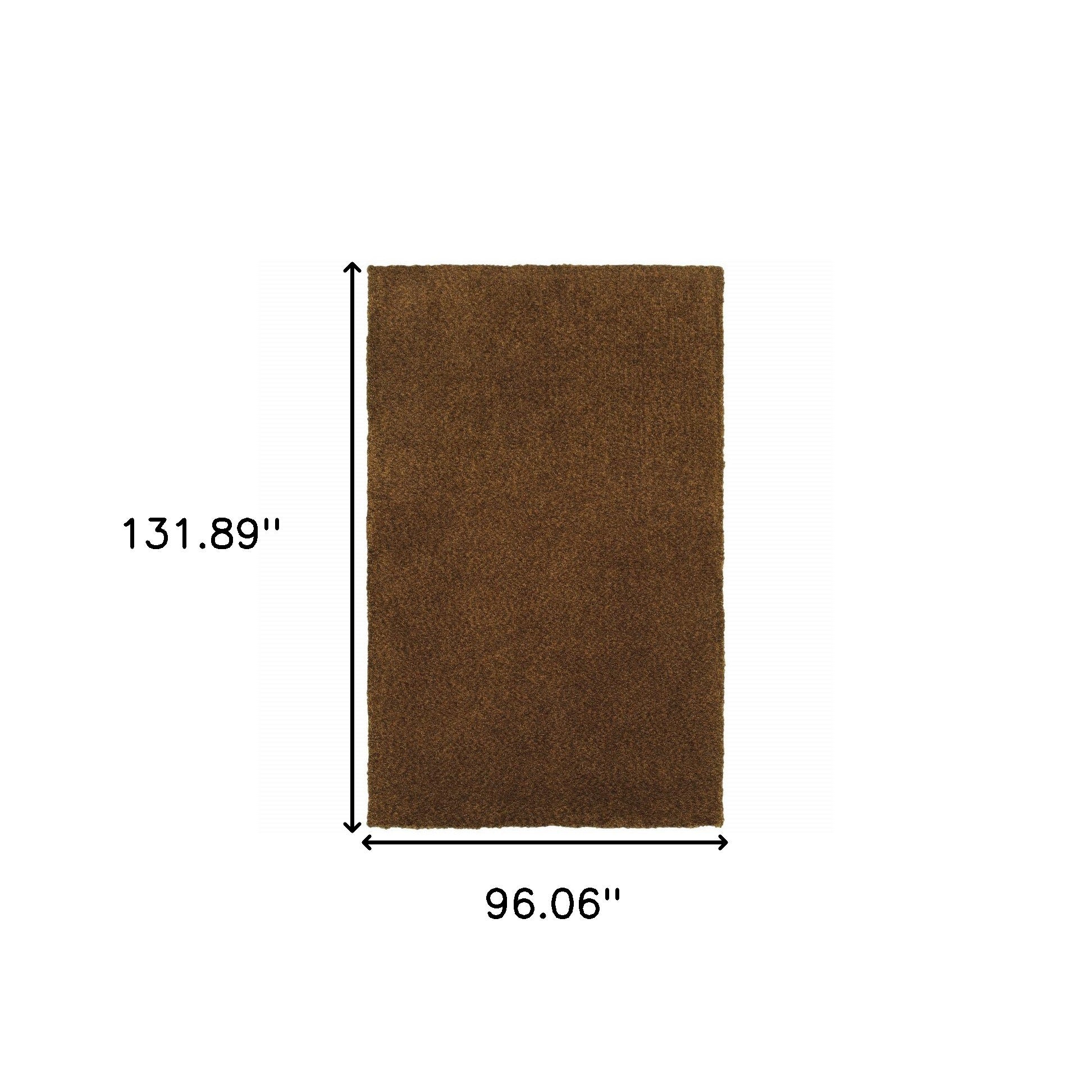 HomeRoots 508994 8 x 11 ft. Brown Shag Hand Tufted Handmade Stain Resistant Rectangle Area Rug