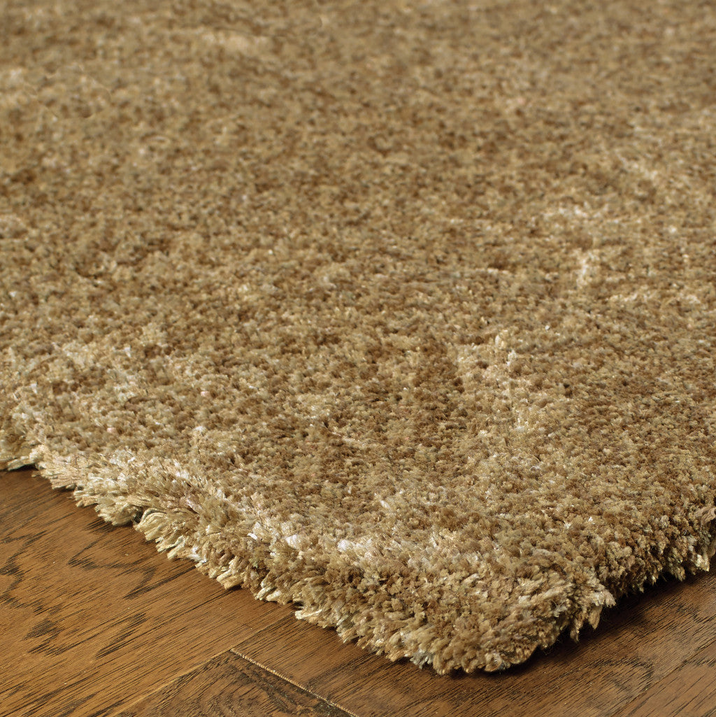 HomeRoots 508998 6 x 9 ft. Rich Gold Shag Hand Tufted Handmade Stain Resistant Rectangle Area Rug