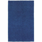 HomeRoots 509006 8 x 11 ft. Deep Blue Shag Hand Tufted Handmade Stain Resistant Rectangle Area Rug