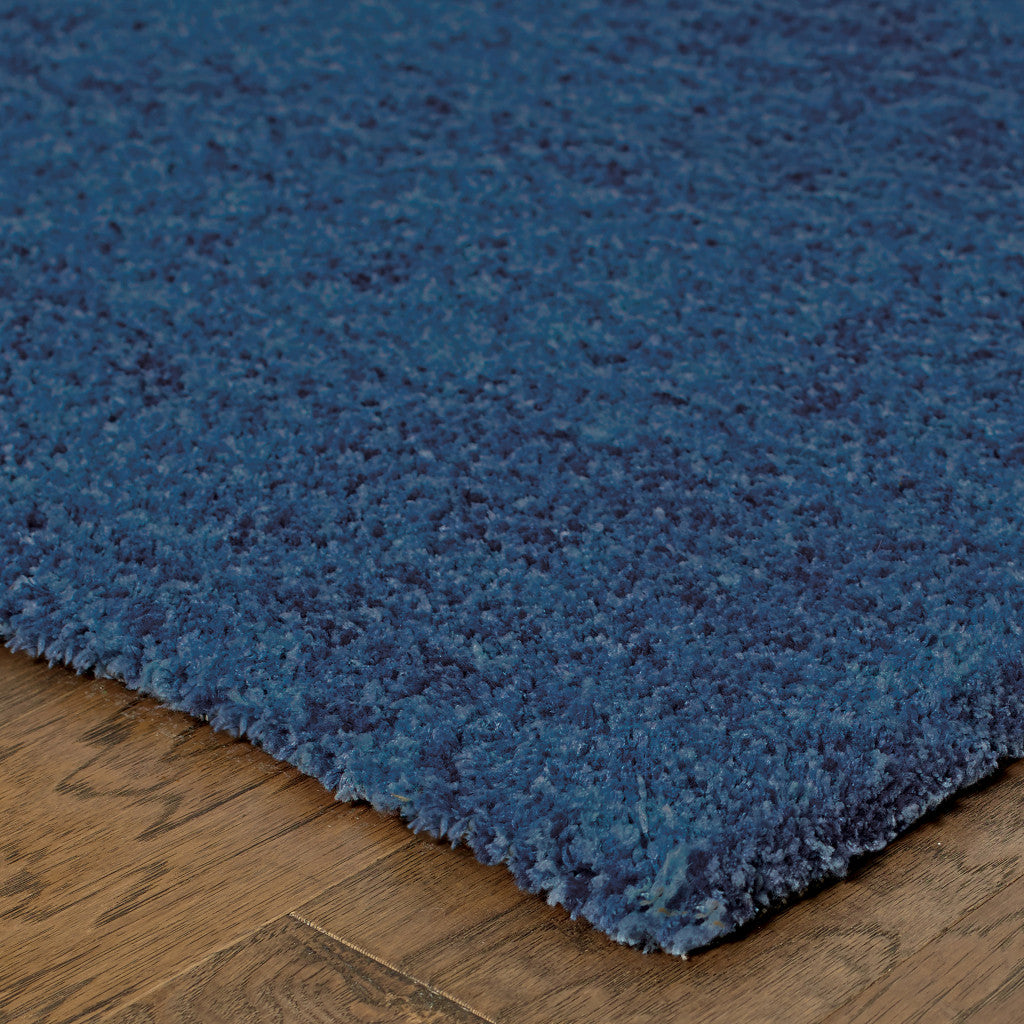 HomeRoots 509006 8 x 11 ft. Deep Blue Shag Hand Tufted Handmade Stain Resistant Rectangle Area Rug