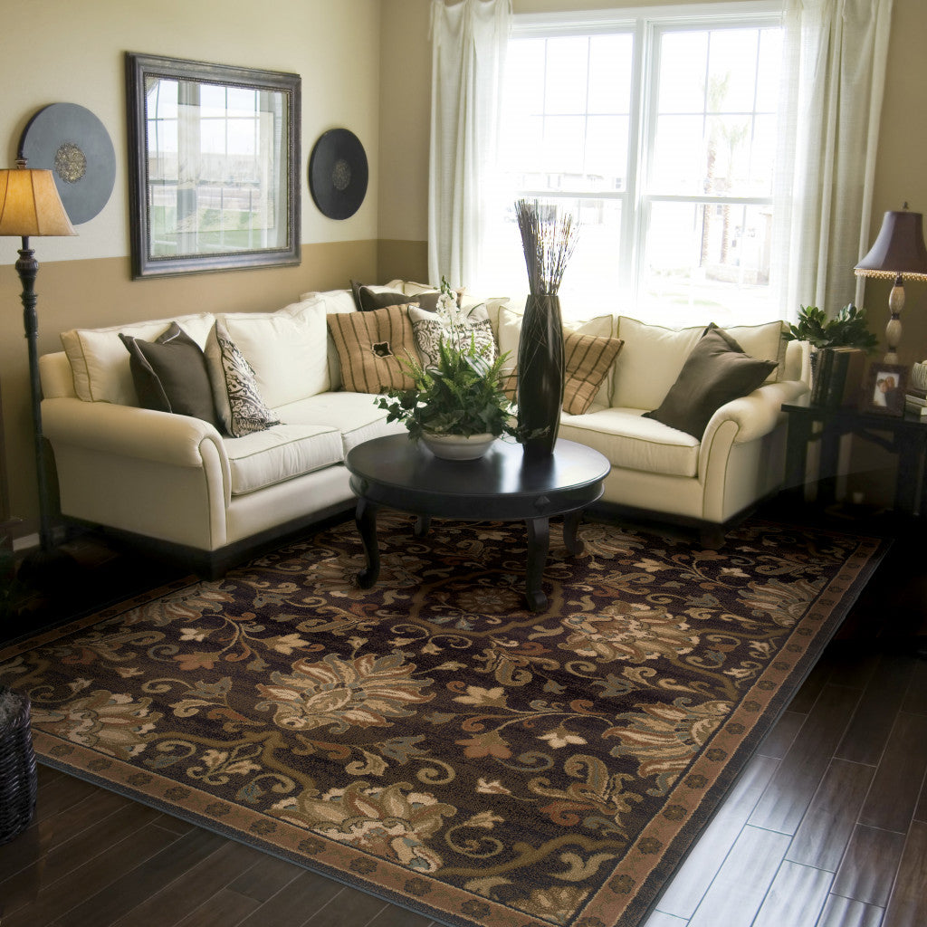 HomeRoots 509028 6 x 9 ft. Oriental Power Loom Stain Resistant Area Rug Multi Color